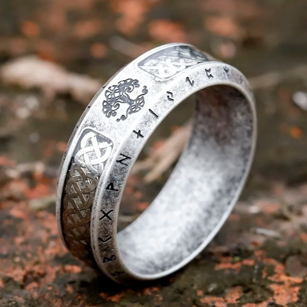 Jewelry Runes Tree of Life Ring Streetwear Jewelry Fashion Gift Size ONE SIZE - 2 Thumbnail