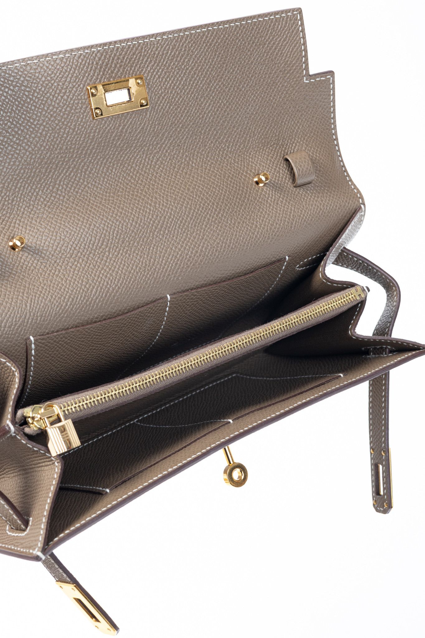 Hermes Hermes Kelly To Go Etoupe Epsom Leather GHW Wallet Size ONE SIZE - 11 Thumbnail