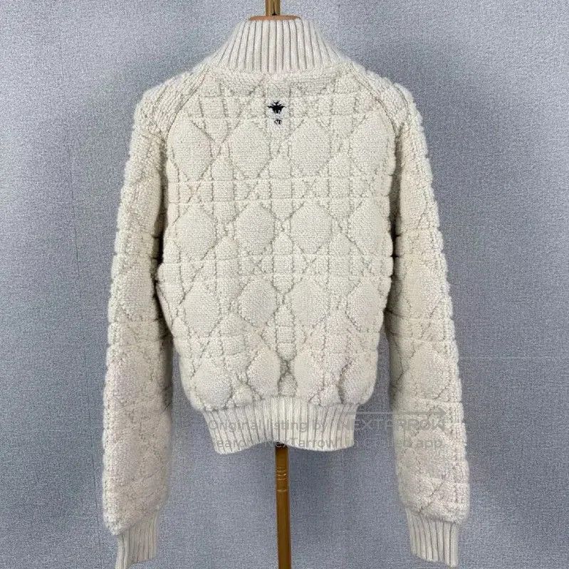 Dior Dior Women's Knit Cardigan in Cream . Size L / US 10 / IT 46 - 2 Thumbnail