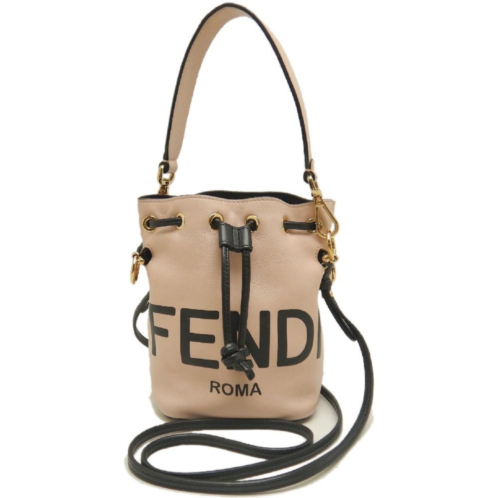 Fendi FENDI Montresor 8BS010 Shoulder Bag, Leather, Pink/Black, Women's, 253813 Size ONE SIZE - 1 Thumbnail