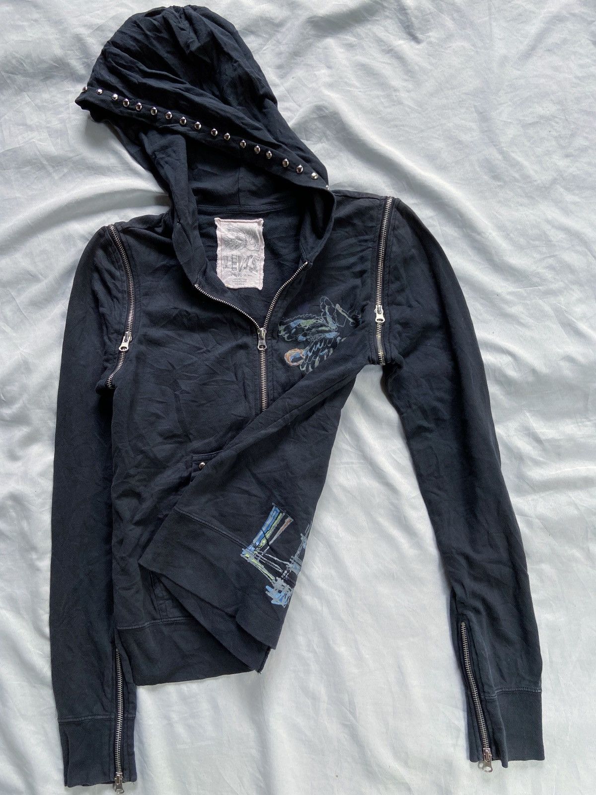 Beauty Beast LEVIS MULTI ZIPPER PUNK SUN FADED STYLE ZIP HOODIE Size US S / EU 44-46 / 1 - 11 Thumbnail