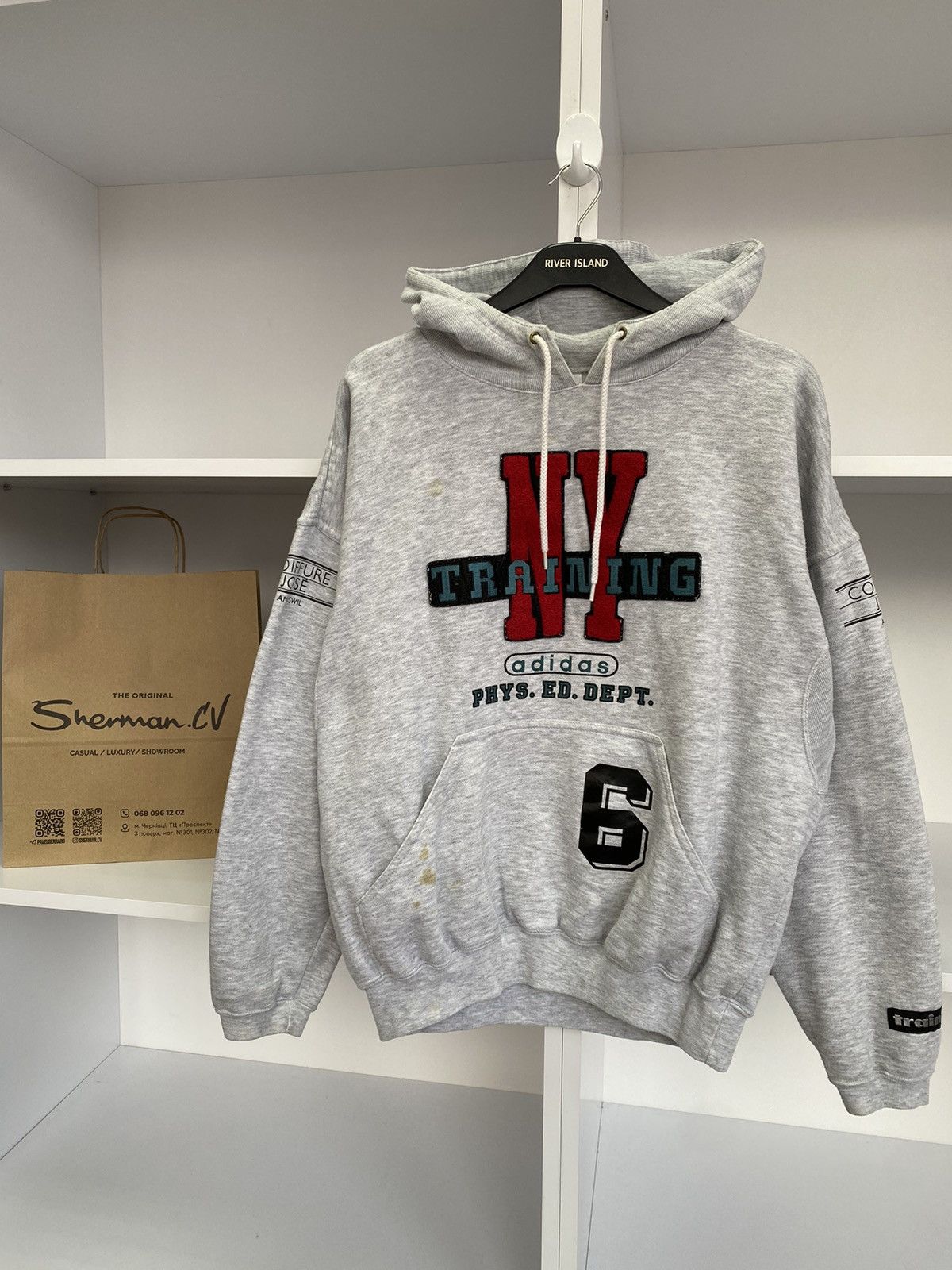 Adidas × Vintage Vintage Adidas NY Training Hoodie Size US M / EU 48-50 / 2 - 2 Thumbnail