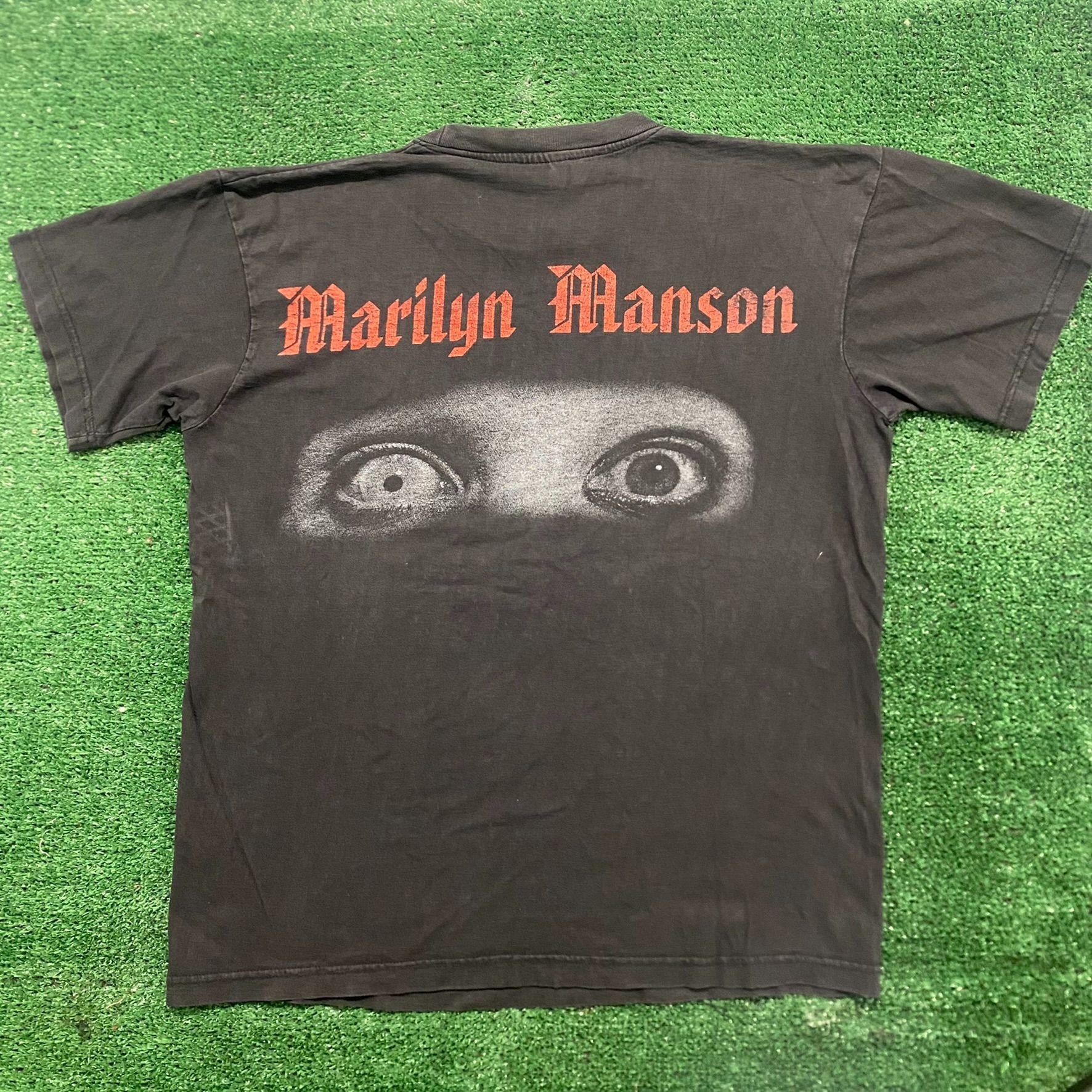 Band Tees Vintage 90s Marilyn Manson Shirt Faded Goth Metal Band Tee Size US L / EU 52-54 / 3 - 6 Thumbnail