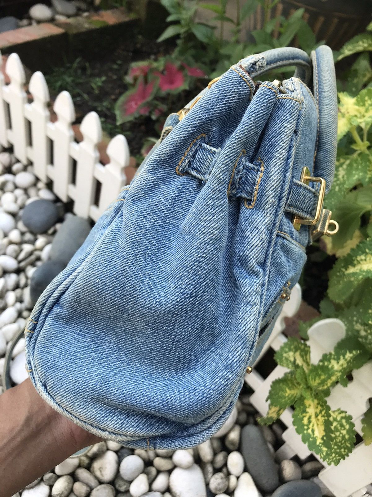 Handmade HANDMADE DENIM BIRKIN 2 WAY STYLE HANDBAG CROSSBODY Size ONE SIZE - 9 Thumbnail