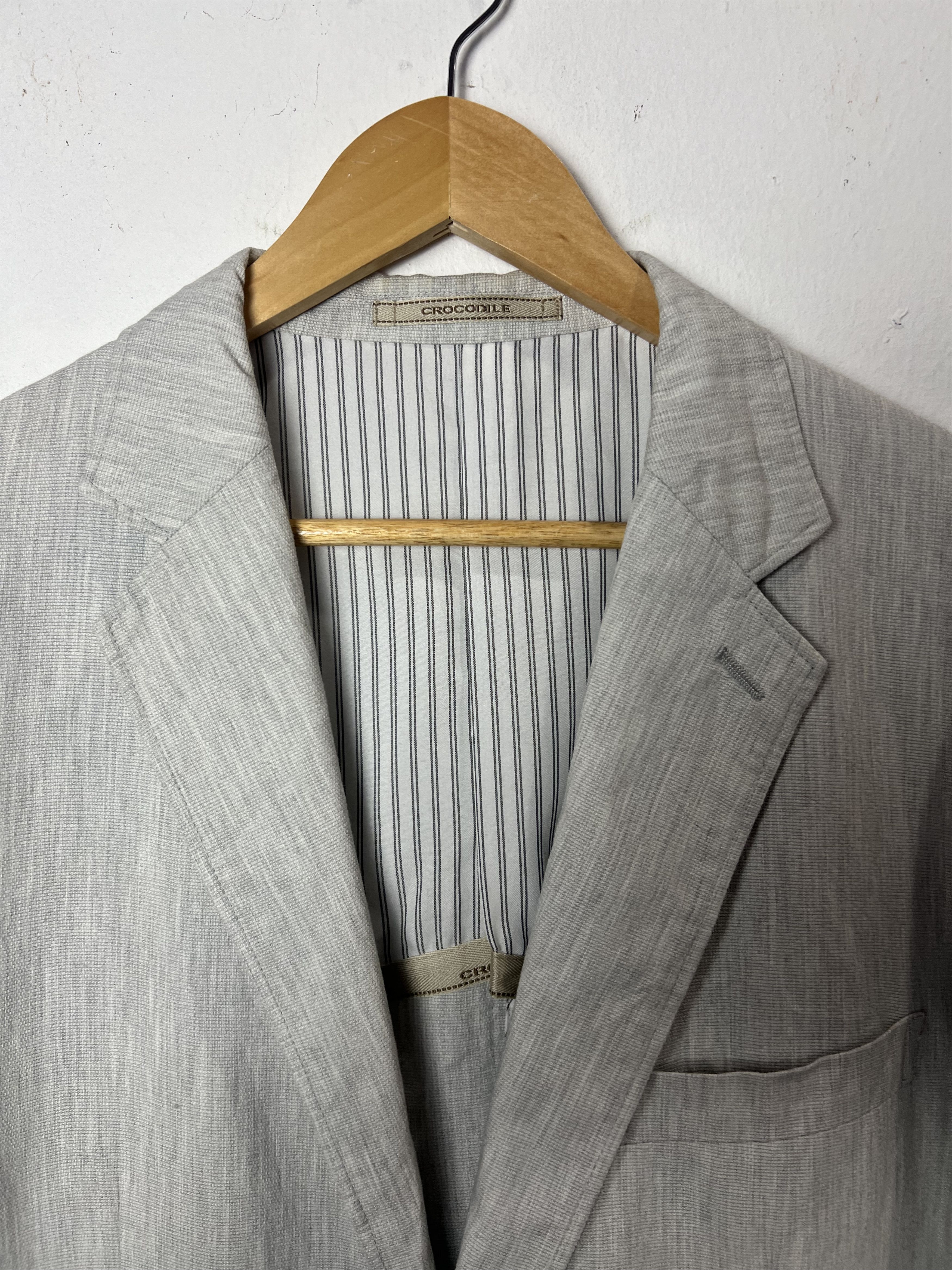 Japanese Brand Vintage Crocodile Light Grey Blazer Size US L / EU 52-54 / 3 - 5 Thumbnail