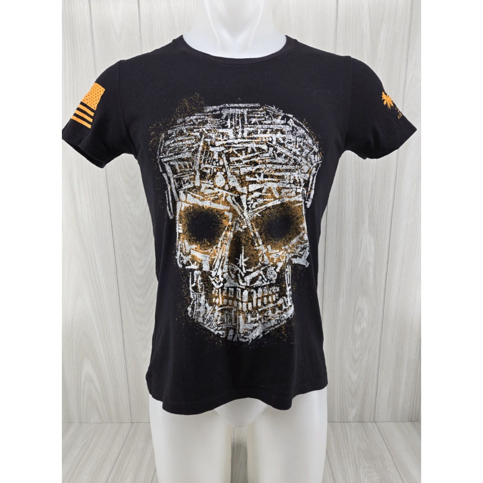 Vintage VINTAGE GRUNT STYLE Club Member T Shirt Womens Large Black Halloween Military Skull Gun Womens Shirts Size L / US 10 / IT 46 - 2 Thumbnail