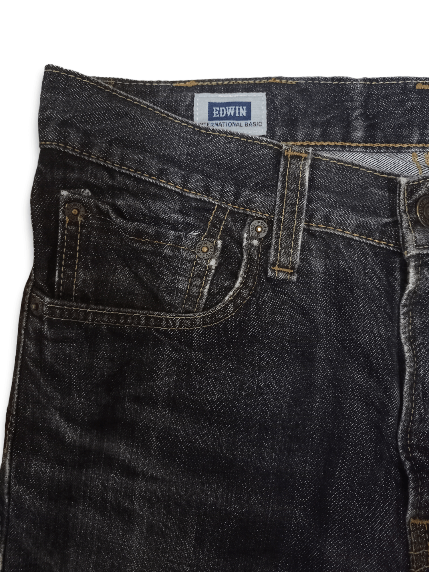 Edwin × Japanese Brand Vintage Japanese Edwin Washed Black Distressed Denim Size US 30 / EU 46 - 7 Thumbnail