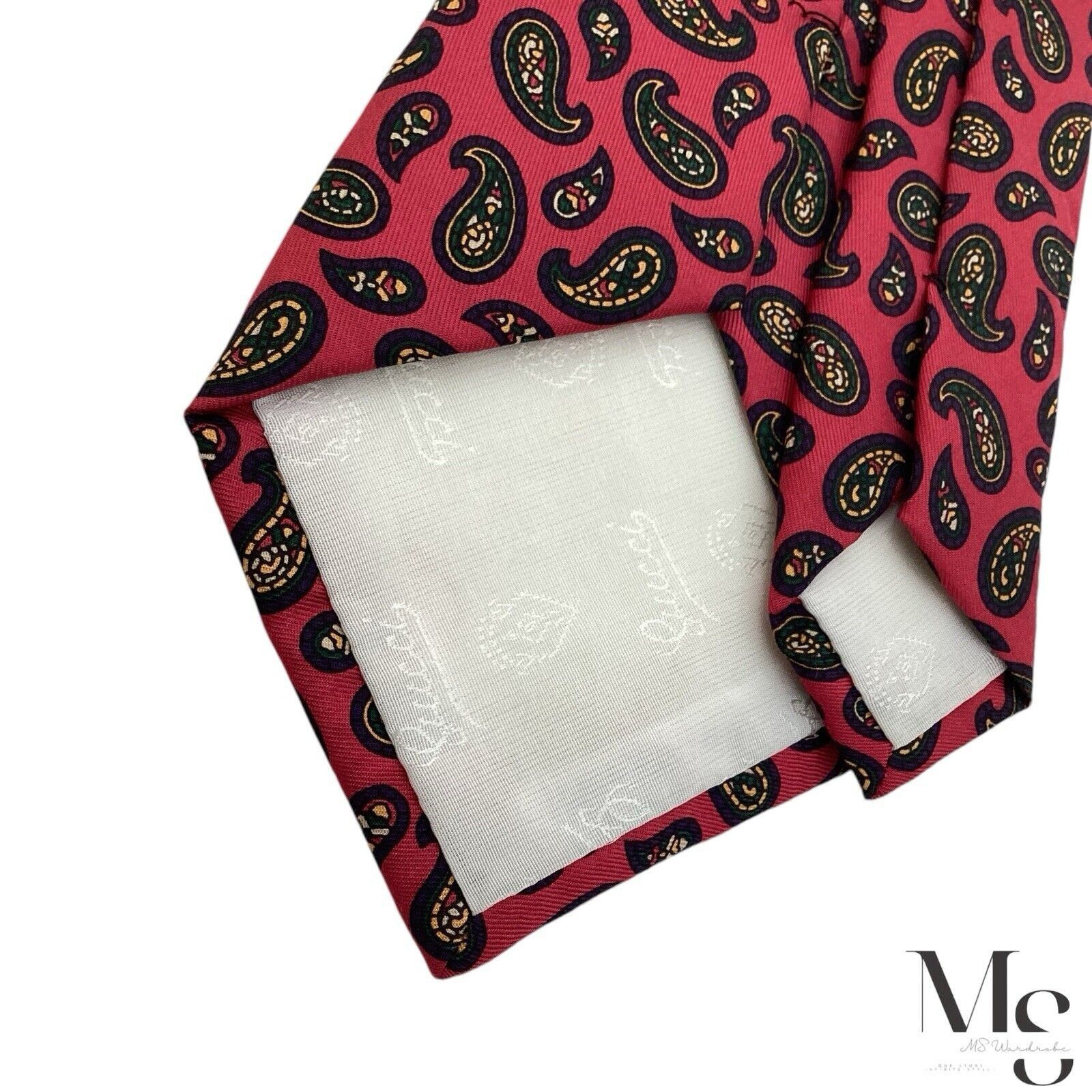 Gucci VINTAGE GUCCI ACCESSORY COLLECTION Red Paisley Silk Tie Ital Size ONE SIZE - 5 Thumbnail