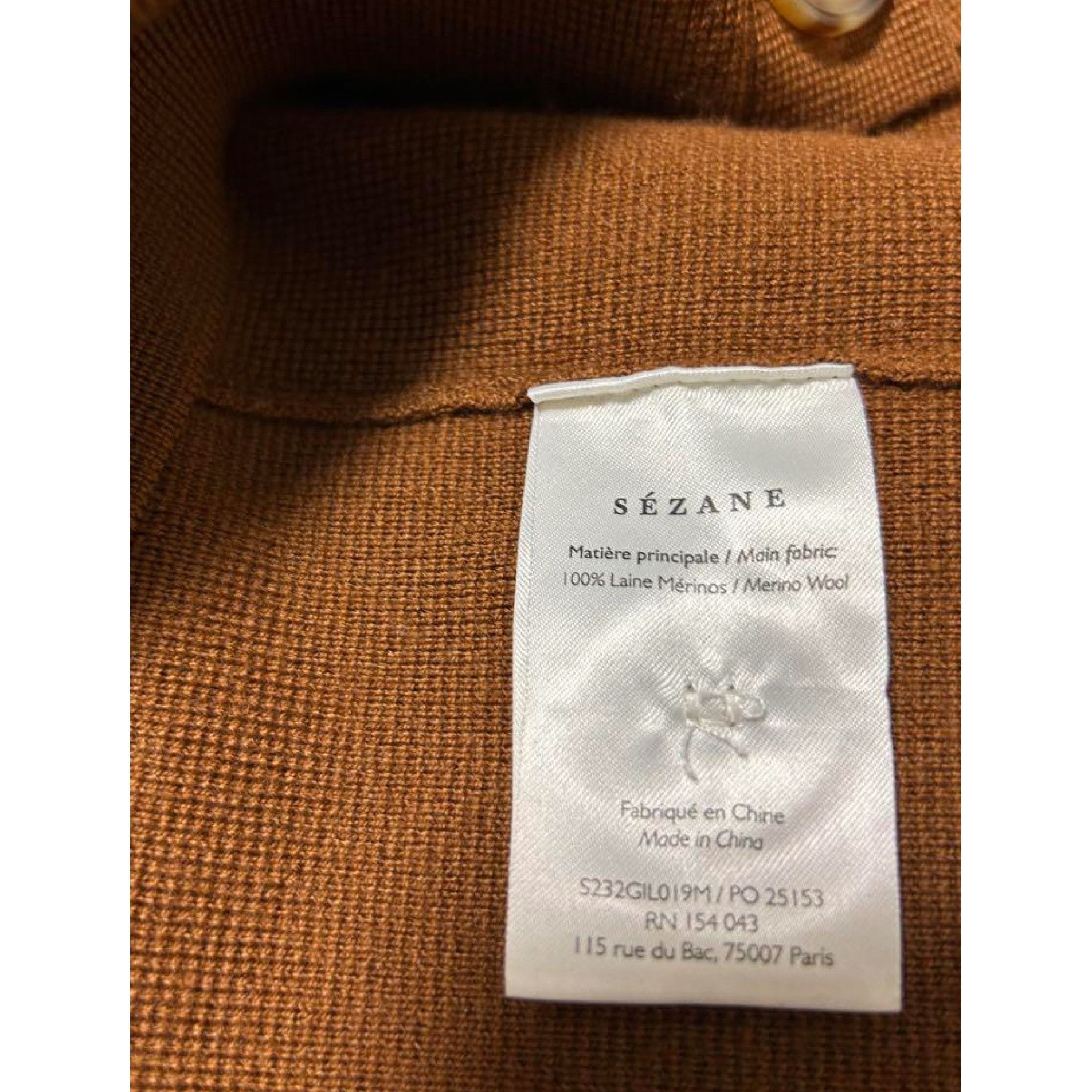 Sezane Sezane Betty Cardigan sweater In Hazelnut brown Wool sz s bu Size S / US 4 / IT 40 - 5 Thumbnail