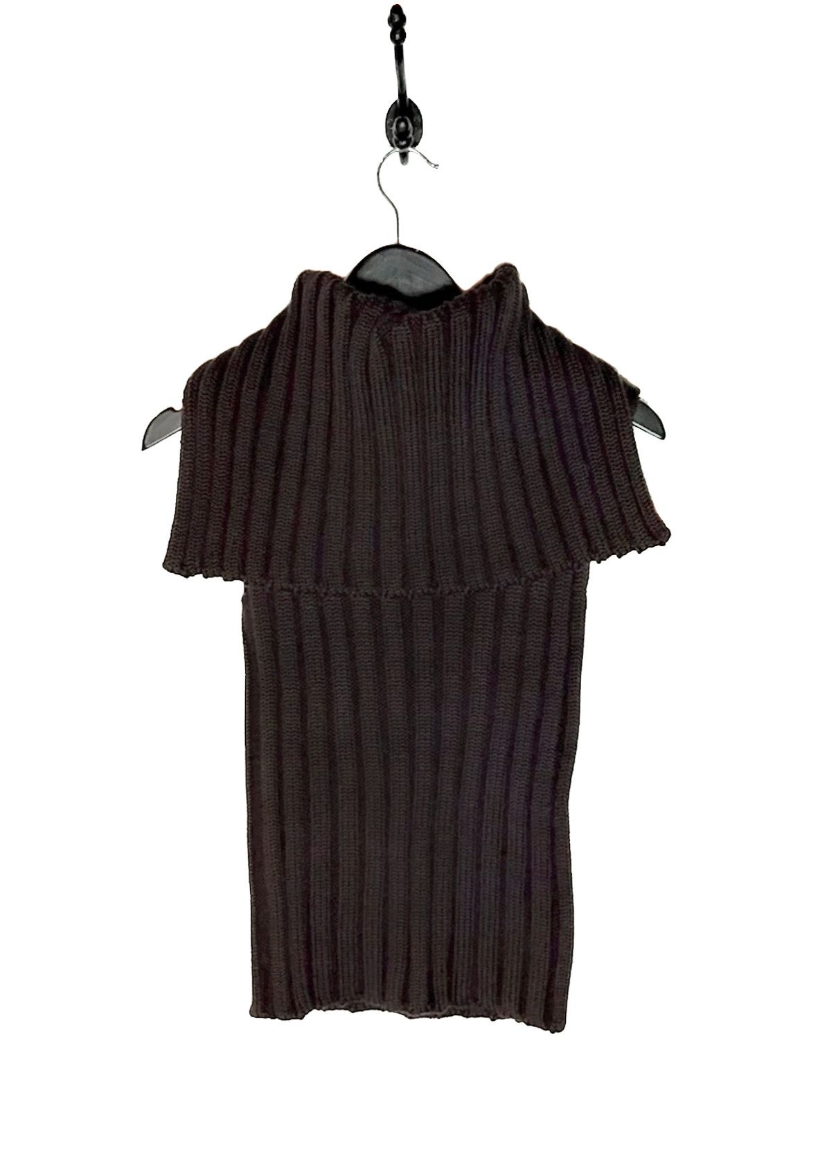 Dolce & Gabbana Dolce & Gabbana Brown Sleeveless Oversized Collar Knit Top Size XS / US 0-2 / IT 36-38 - 5 Thumbnail