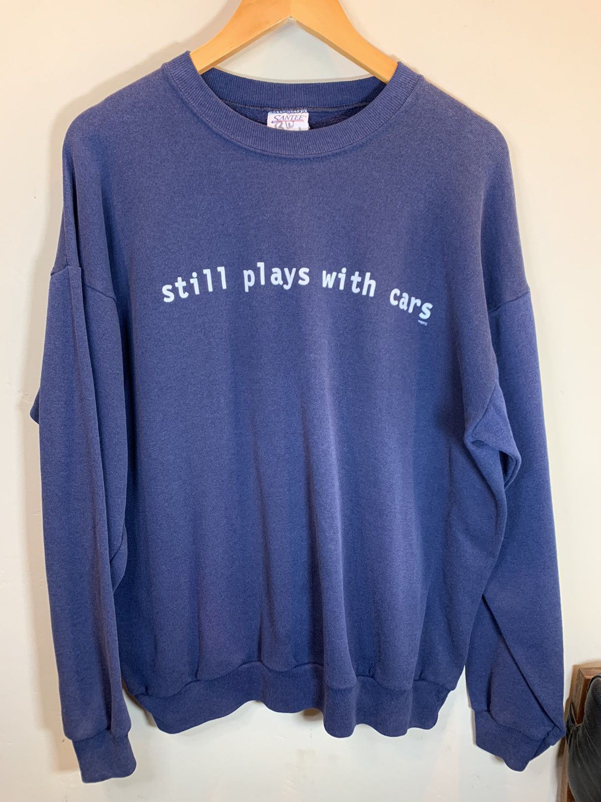 Vintage *RARE* Vintage 80’s Still Plays With Cars Funny Sweatshirt Size US XL / EU 56 / 4 - 1 Thumbnail