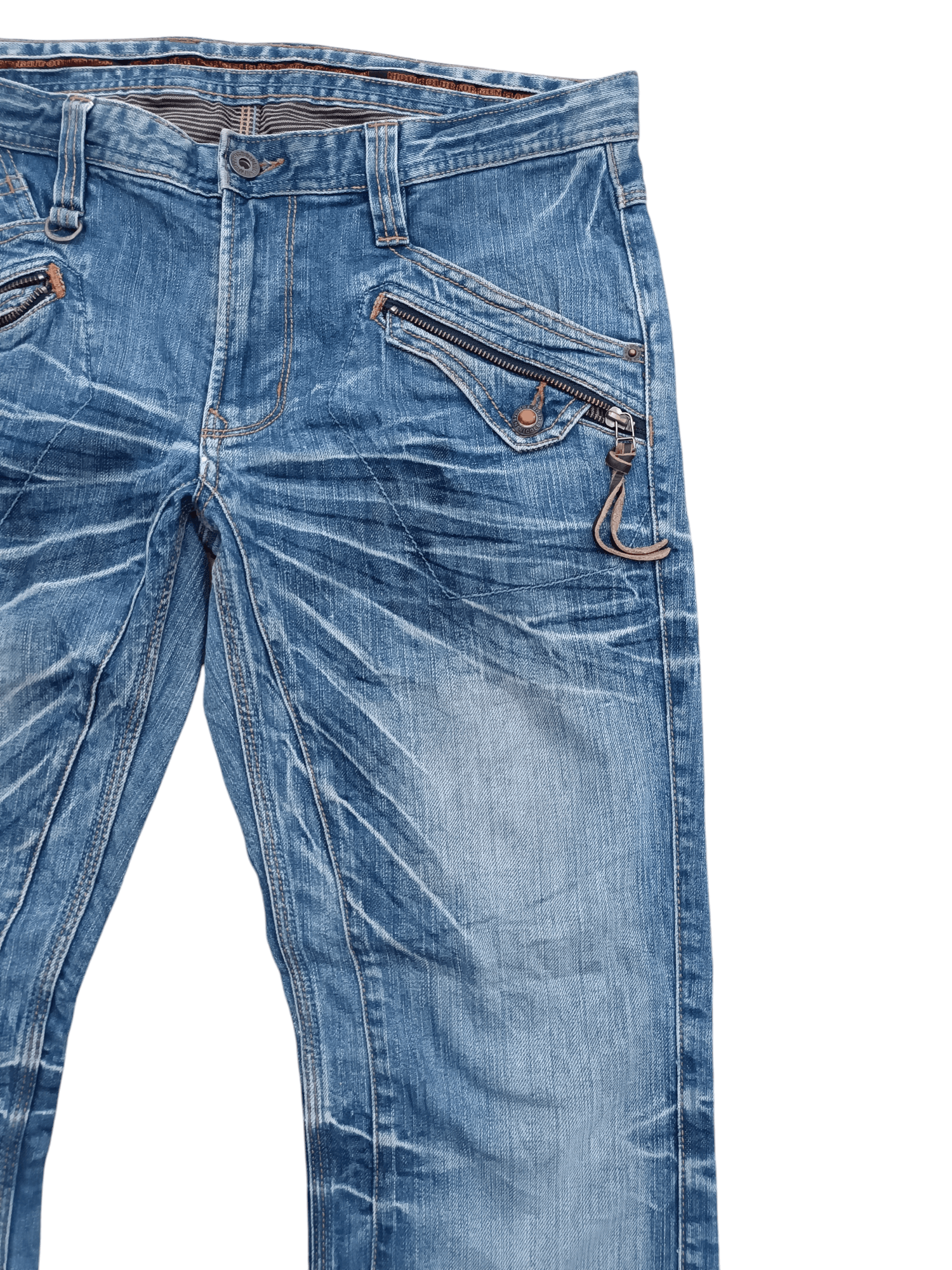 Japanese Brand FLARED 🔥 Nicole Club For Men Multi Pocket Whiskers Denim Size US 34 / EU 50 - 15 Thumbnail