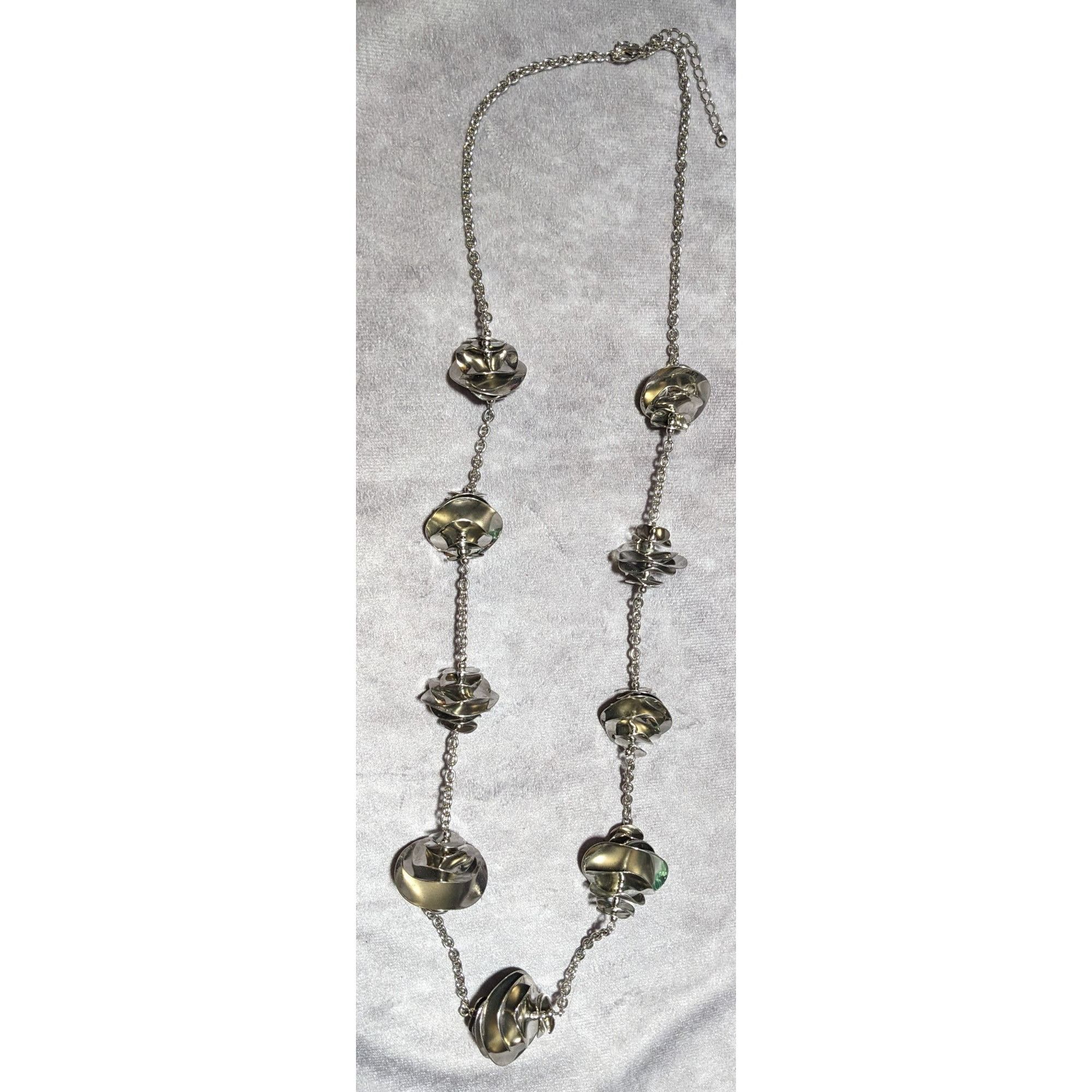 Other Abstract Silver Floral Chime Disc Necklace Size ONE SIZE - 8 Thumbnail
