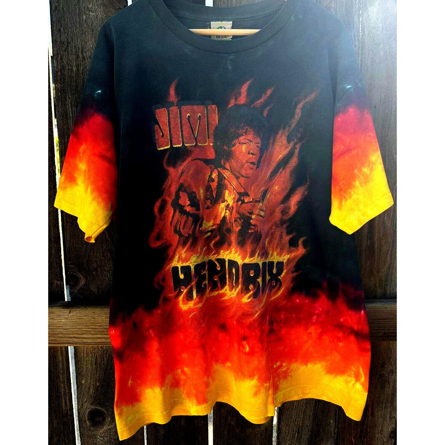 Liquid Blue Vintage Jimi Hendrix Flames T-shirt XXL Liquid Blue 