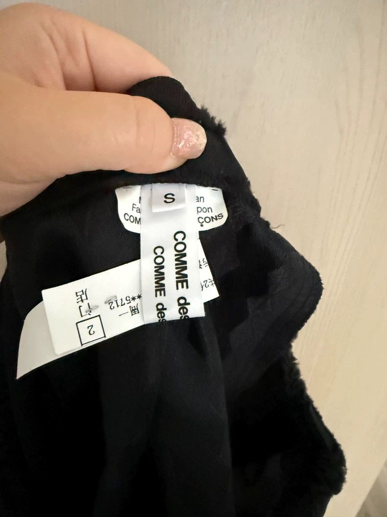 Comme des Garcons Comme Des Garcons size S Black flocked fur-trimmed striped Size 25" / US 0 / IT 36 - 3 Thumbnail