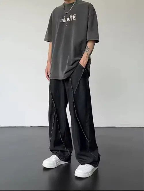 VIBE Hip Hop Distressed Patchwork Trousers Loose Casual Size US 30 / EU 46 - 5 Thumbnail