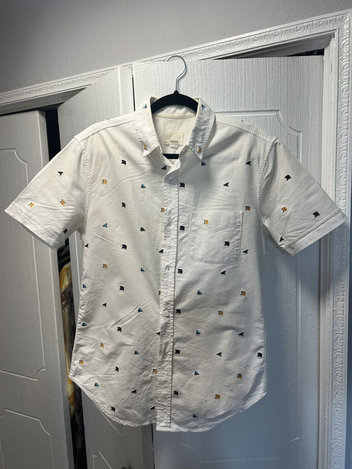 Band Of Outsiders Sailing flag embroidered short sleeve shirt Size US S / EU 44-46 / 1 - 1 Thumbnail