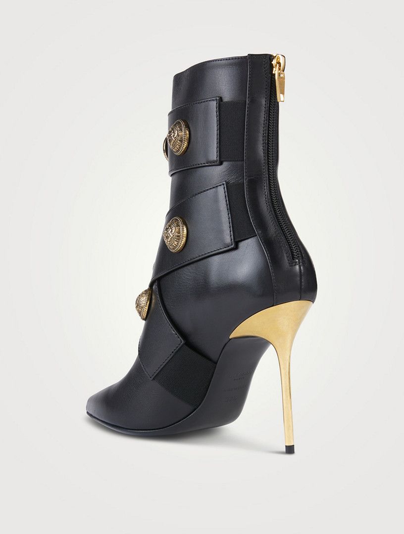 Balmain o1s1wg110925 Leather Alma Boots in Black Size US 8 / IT 38 - 3 Thumbnail