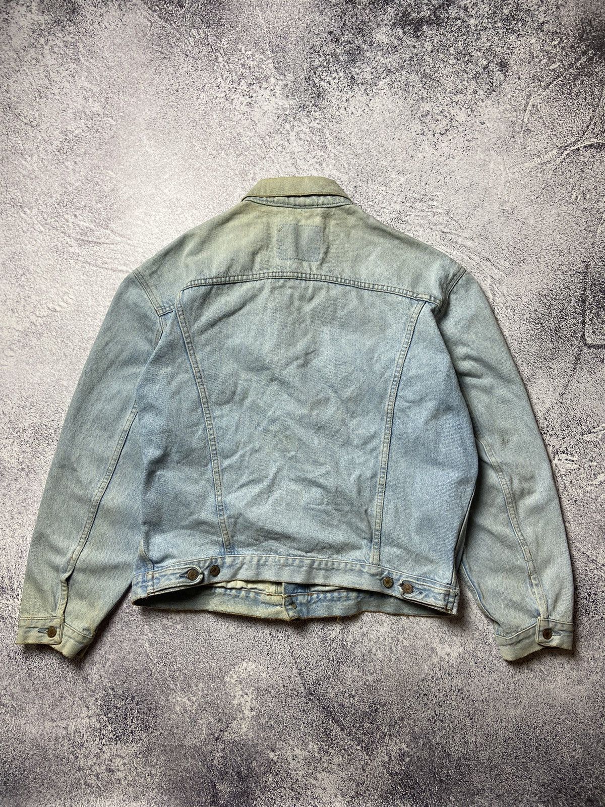 Levi's × Levi's Vintage Clothing Rare 90s Levi’s Denim Jacket Blue Distressed Jeans Size US XL / EU 56 / 4 - 16 Thumbnail