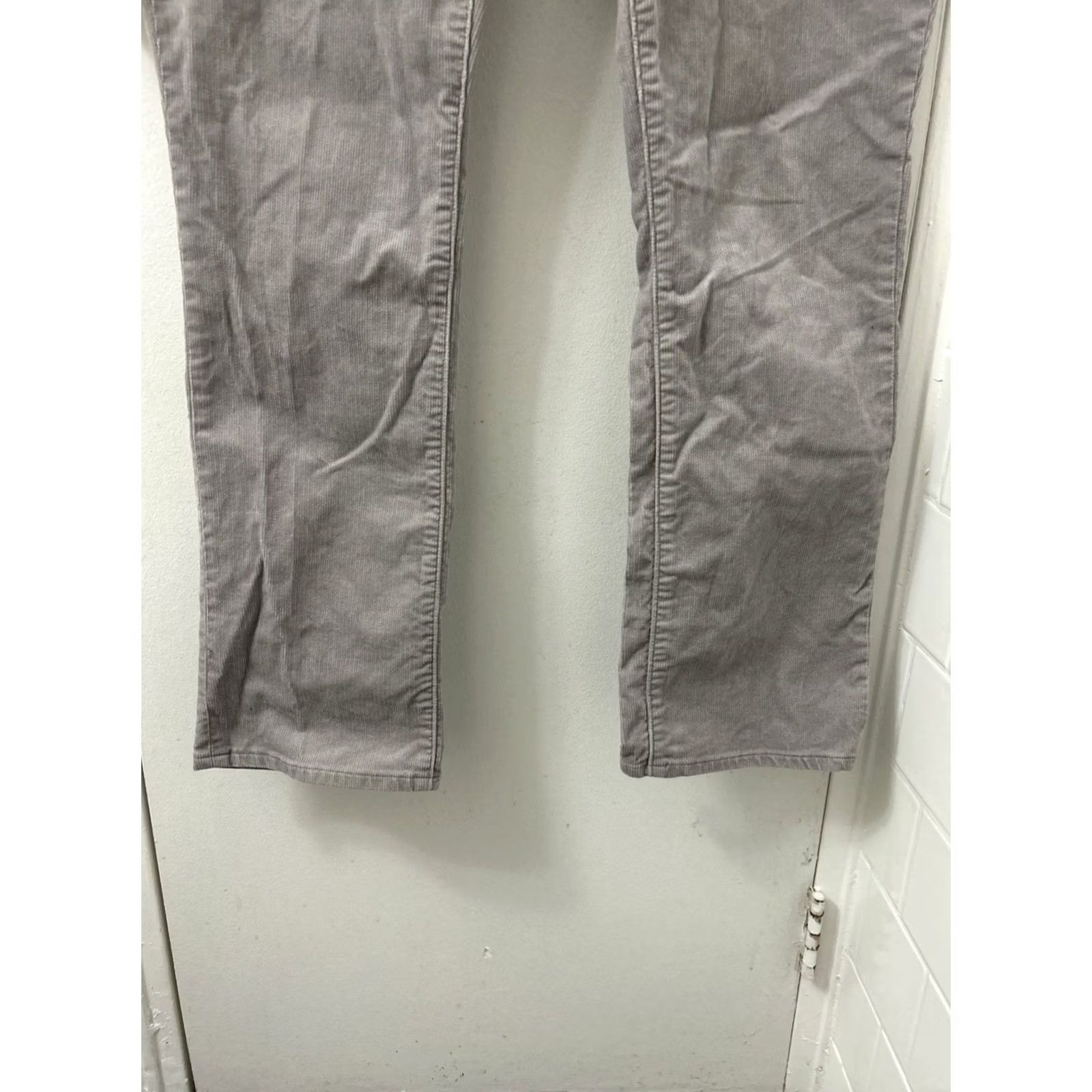 Lands' End Lands' End Corduroy Pants Womens 14 Gray 36x31 Straight Mid Rise Zipper Button Pockets Stretch Comfort Size 36" / US 14 / IT 50 - 3 Thumbnail