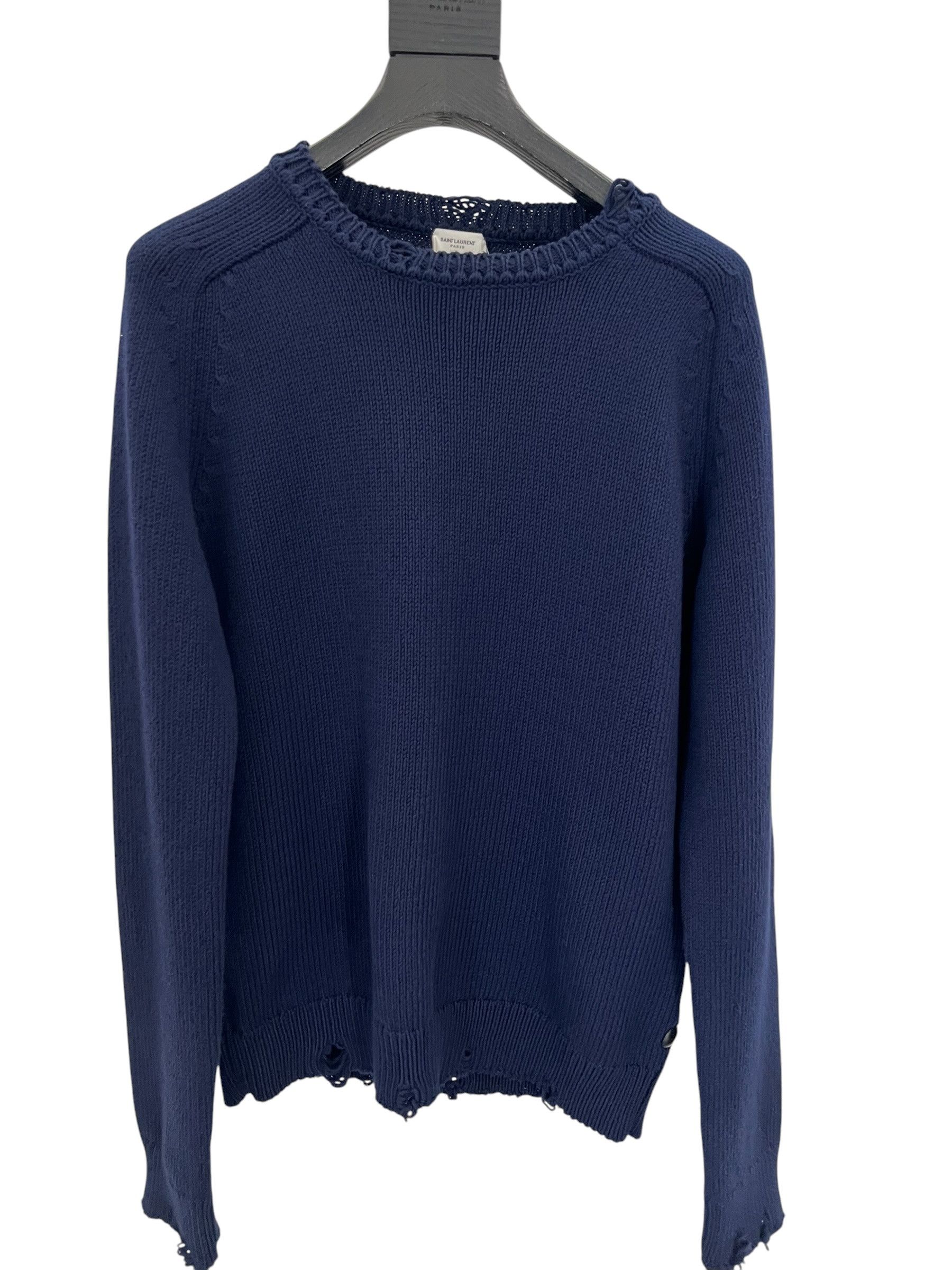 Saint Laurent Paris Saint Laurent Destroyed Knit Sweater Size US S / EU 44-46 / 1 - 1 Thumbnail