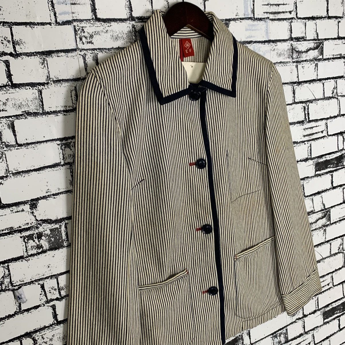Designer × Japanese Brand Japanese Brand EF Stripes Jacket for Women Size M / US 6-8 / IT 42-44 - 3 Thumbnail