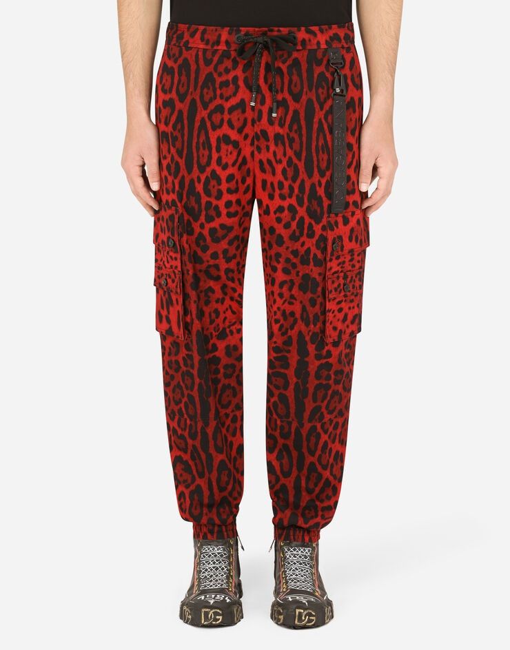 Dolce & Gabbana o1y0125 Leopard Print Cargo Pant in Red/Black Size US 36 / EU 52 - 2 Thumbnail