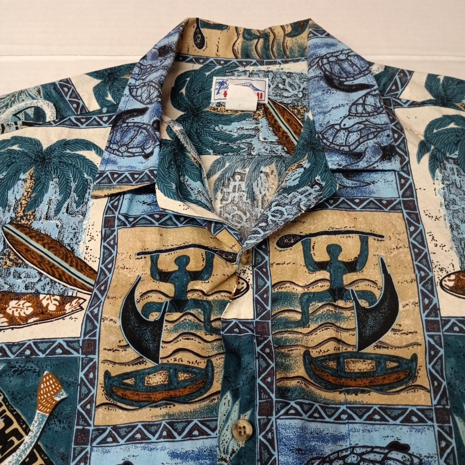 Other VTG Hawaiian Shirt Blue Fish Palms Surf Men’s Size L USA Size US L / EU 52-54 / 3 - 2 Thumbnail