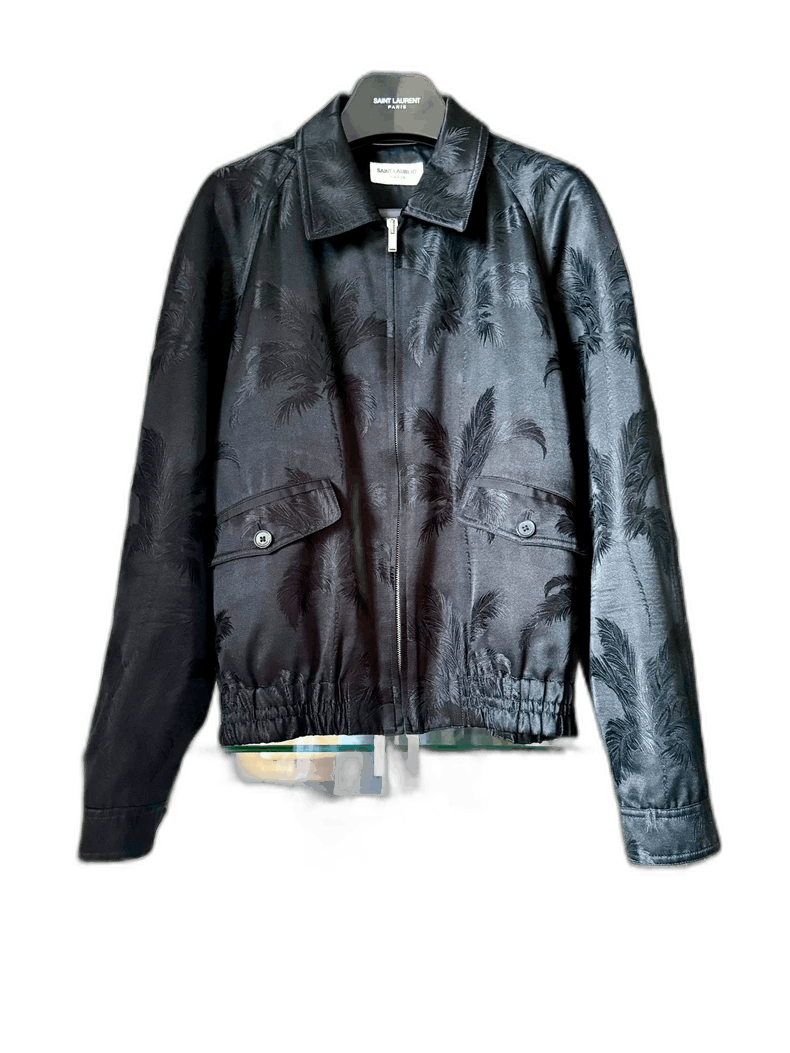 Saint Laurent Paris saint laurent black silk palm jacket Size US S / EU 44-46 / 1 - 1 Thumbnail