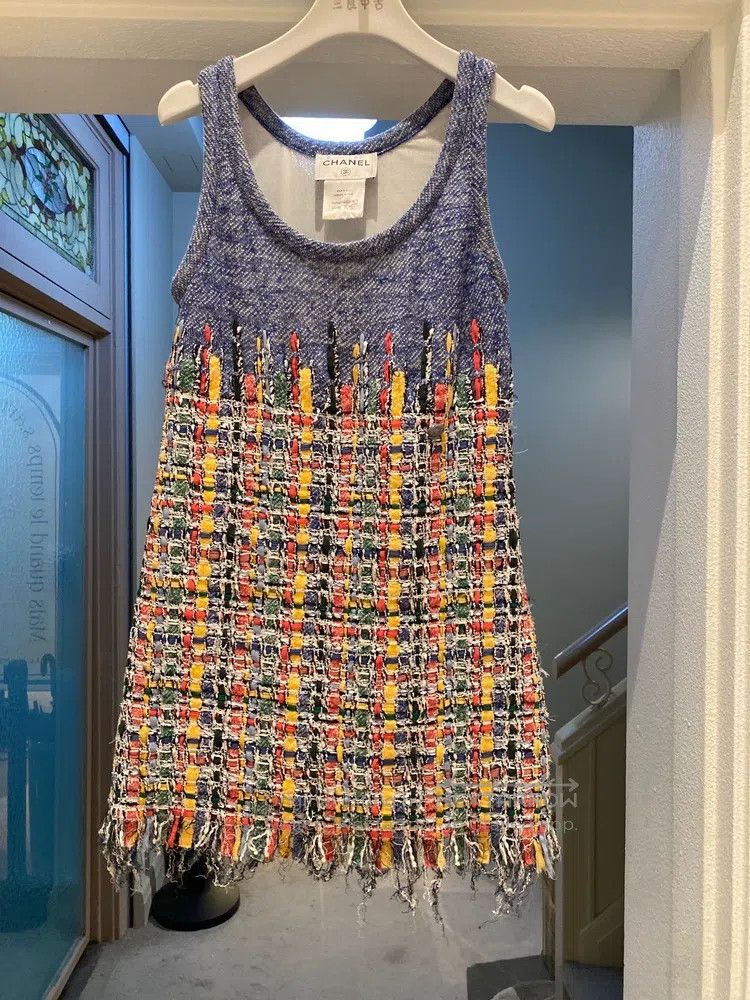 Chanel Chanel Colourful braided denim blue dress Size XXS / US 00 / IT 34 - 1 Thumbnail