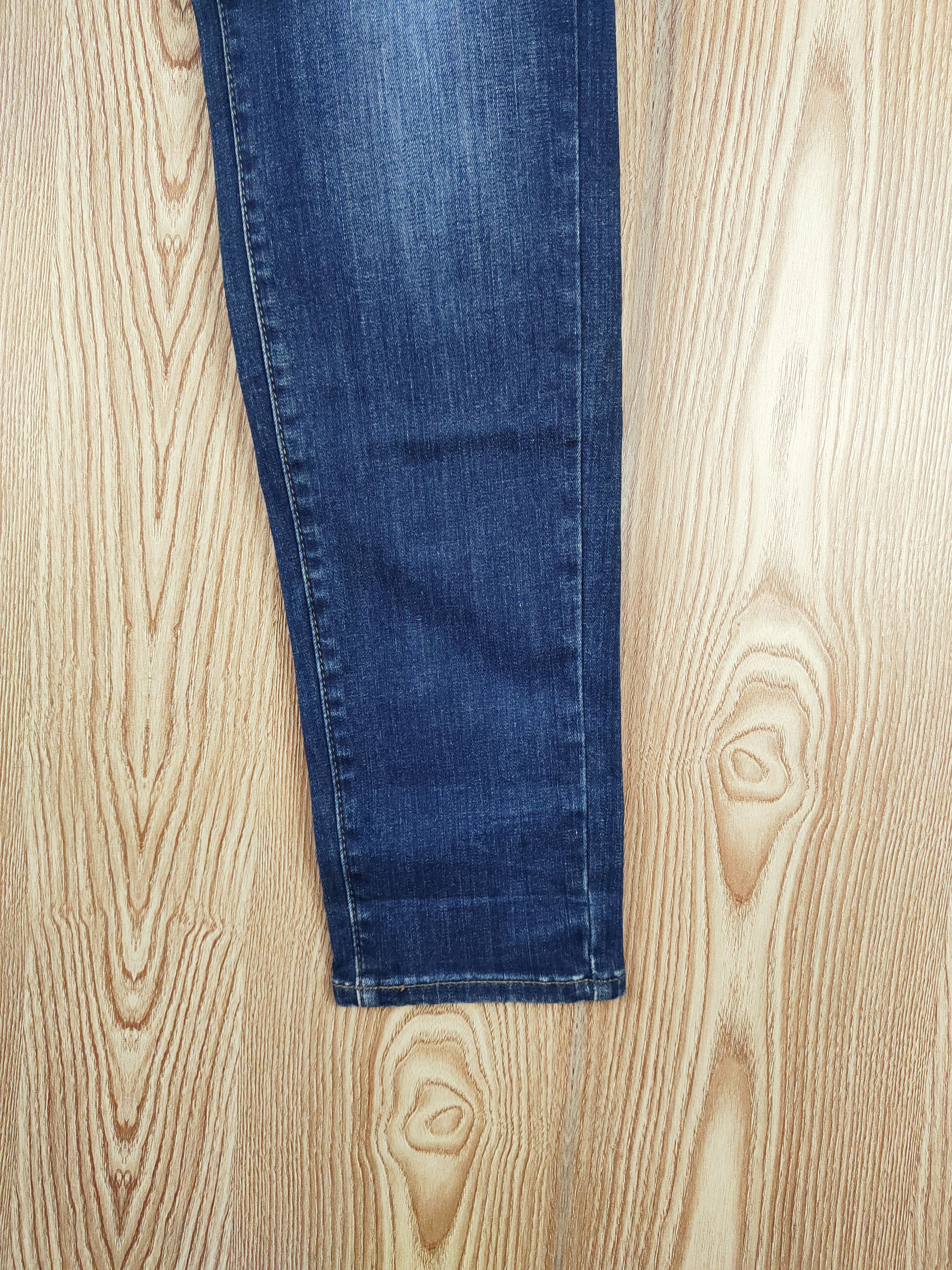 Uniqlo × Vintage Vintage Uniqlo Dark Blue Distressed Ripped Skinny Jeans Size 31" - 7 Thumbnail