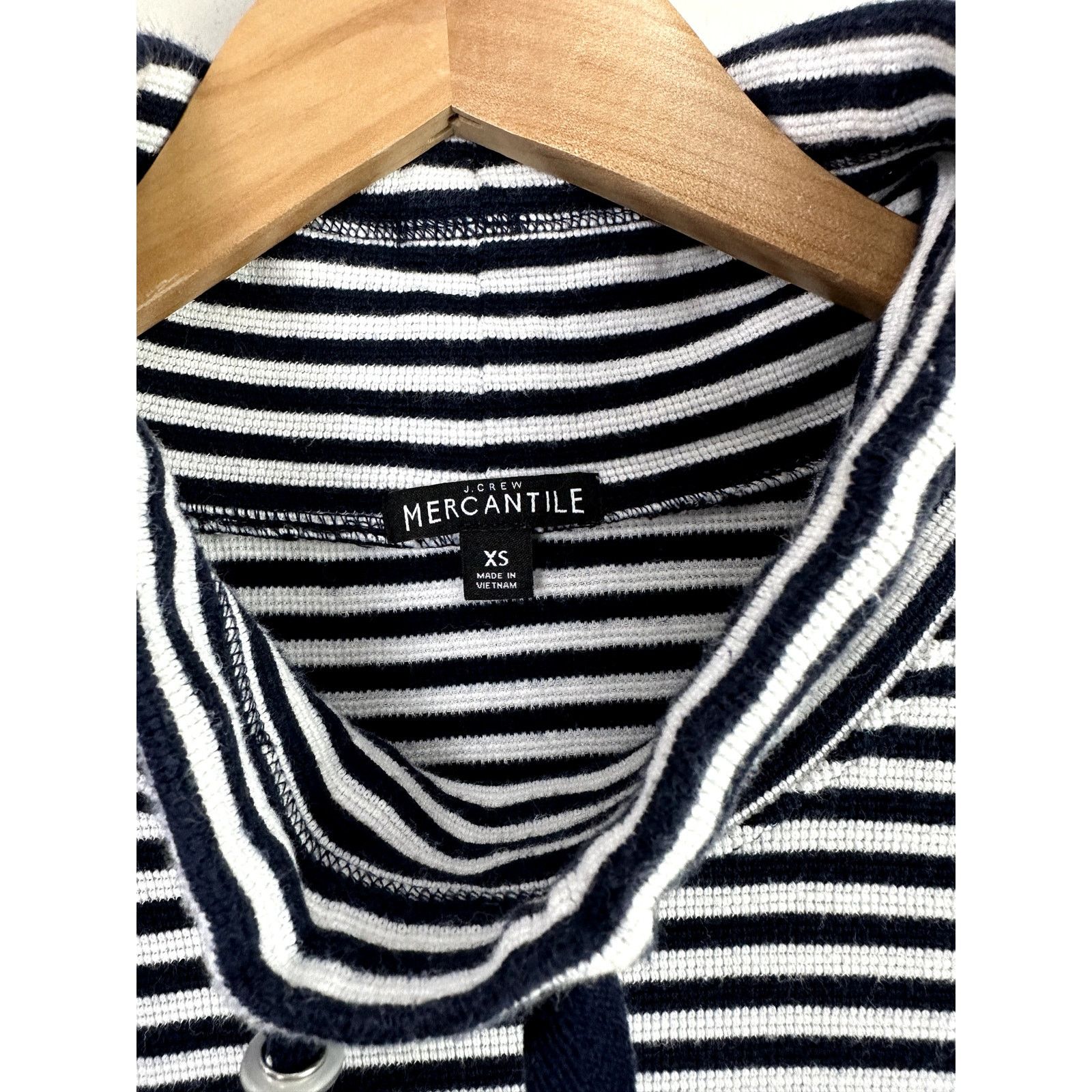 J.Crew J Crew Blue White Stripe Funnel Neck Tunic Waffle Knit XS Size XS / US 0-2 / IT 36-38 - 6 Thumbnail