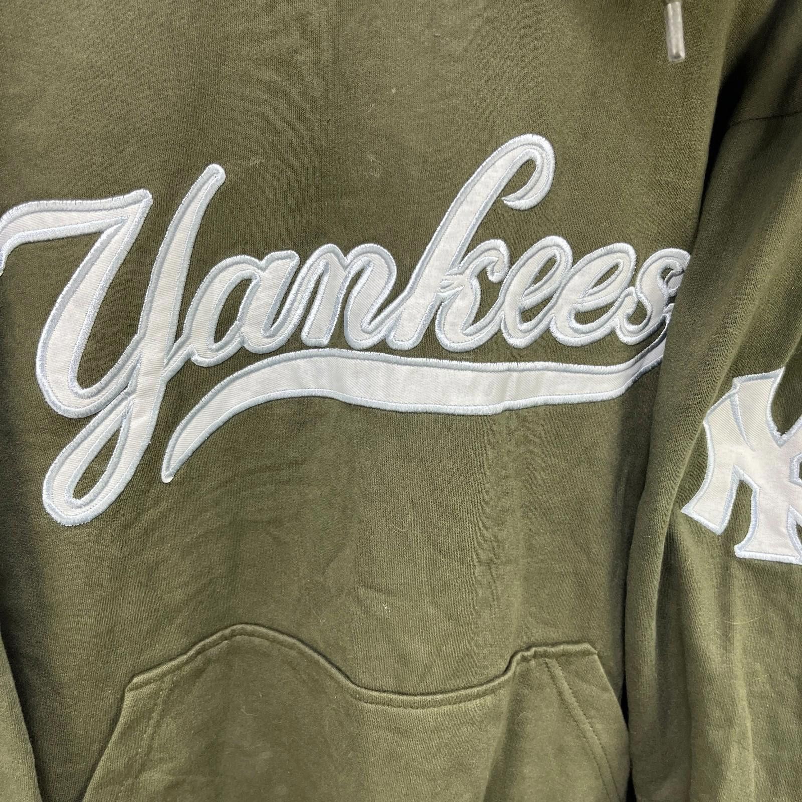 Majestic VTG NY Yankees Hoodie Olive Brand New Y2K Deadstock 2XL Size ONE SIZE - 2 Thumbnail