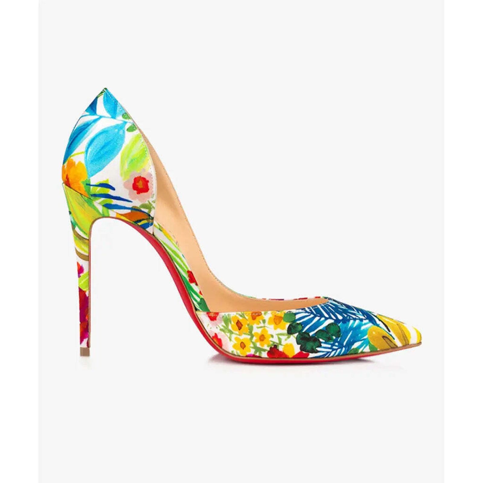 Christian Louboutin Christian Louboutin Iriza 100 Crepe Satin Fleuri Floral Size US 5 / IT 35 - 7 Thumbnail