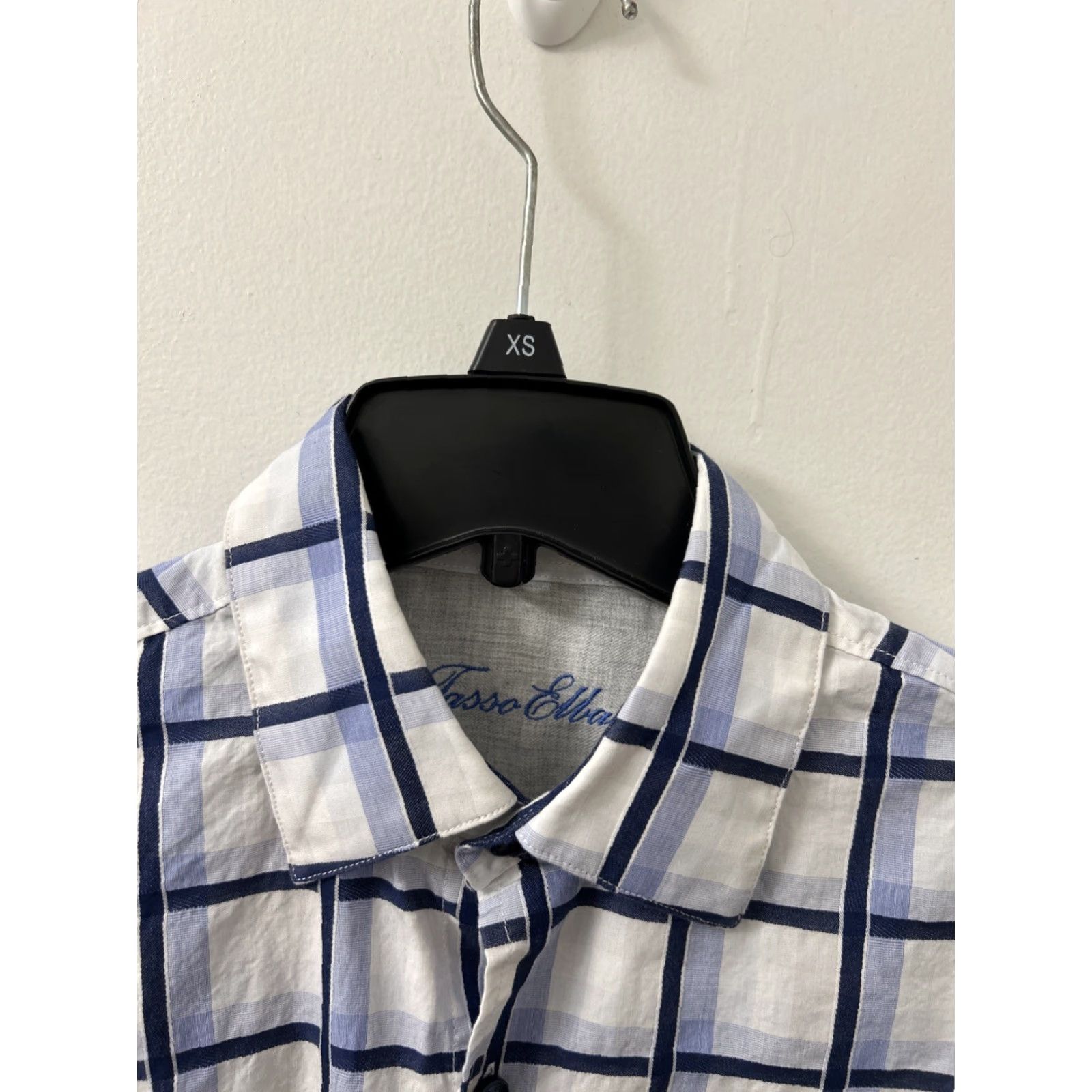 Tasso Elba Tasso Elba Shirt Mens Sz Small Blue White Oxford Plaid Button Down Long Sleeve Size US S / EU 44-46 / 1 - 6 Thumbnail