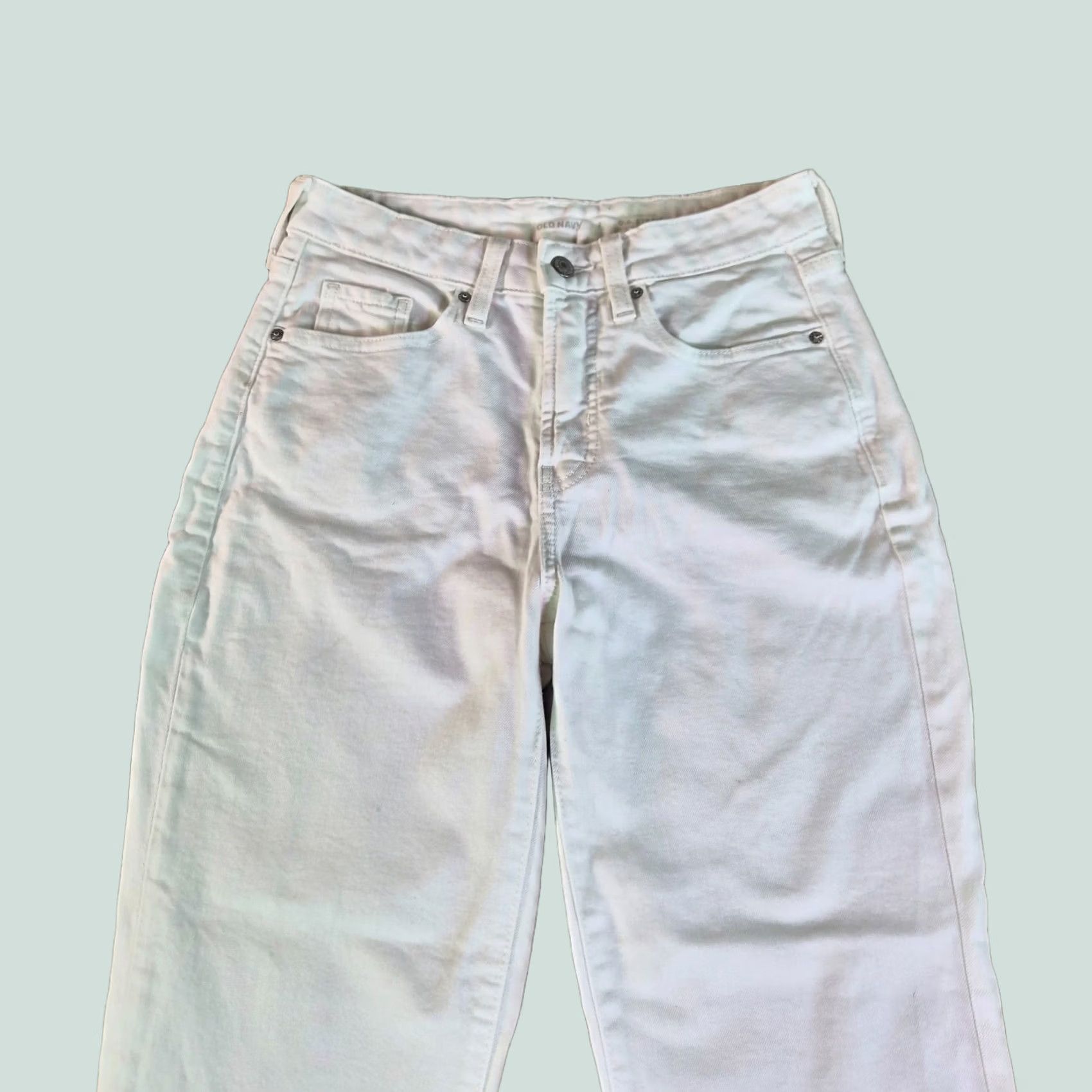 Old Navy Old Navy Womens Jeans White OG Straight High Rise Secret Smooth Pockets Size 2 Size 36" / US 14 / IT 50 - 1 Thumbnail