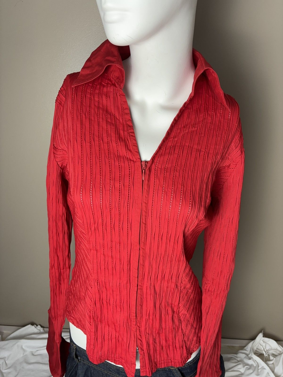 Japanese Brand × Vintage Sexy zip up vintage blouse coquette style Size M / US 6-8 / IT 42-44 - 4 Thumbnail