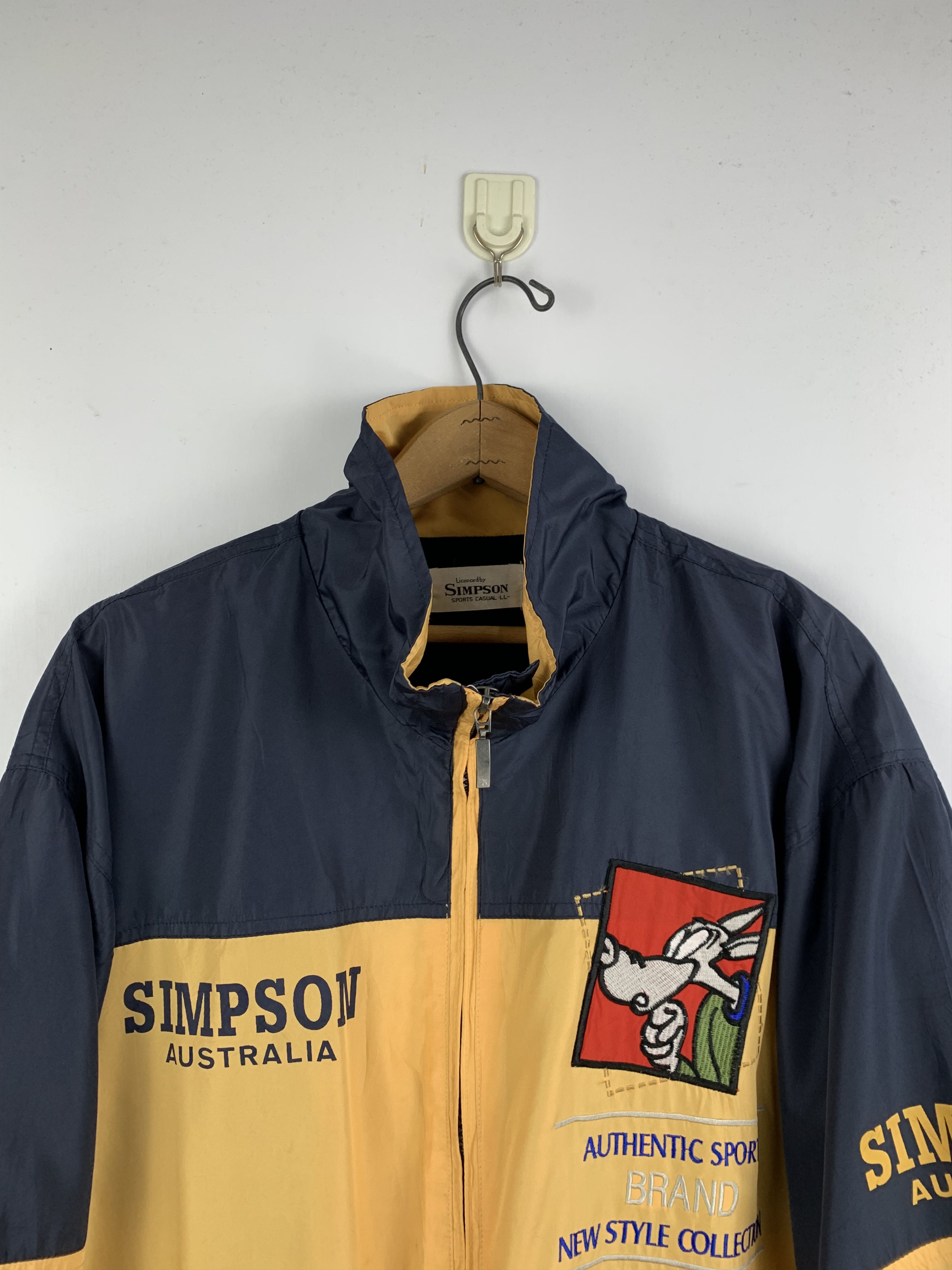 The Simpsons Vintage 80s Simpson Australia Sport Racing Jacket J1649 Size US XL / EU 56 / 4 - 4 Thumbnail