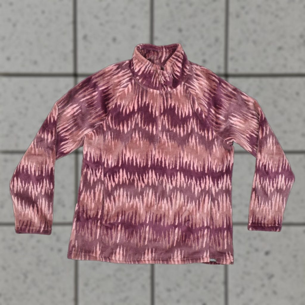 Eddie Bauer Eddie Bauer Womens XL Fleece Pullover Sweater Pink Purple Ikat 1/4 Zip Soft Size XL / US 12-14 / IT 48-50 - 1 Thumbnail