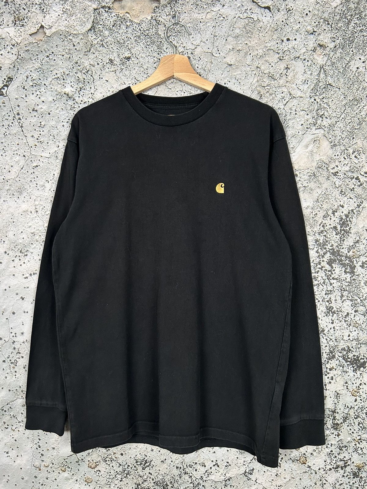 Carhartt WIP Black Longsleeve Embroidered Logo Hype Skate