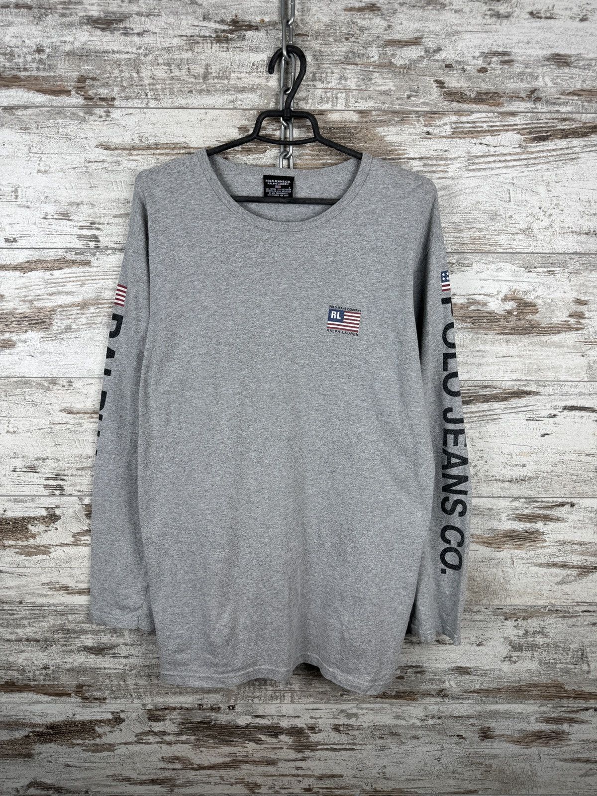 Polo Ralph Lauren × Vintage Mens Vintage Polo Ralph Lauren jeans co. USA flag longsleeve Size US L / EU 52-54 / 3 - 3 Thumbnail