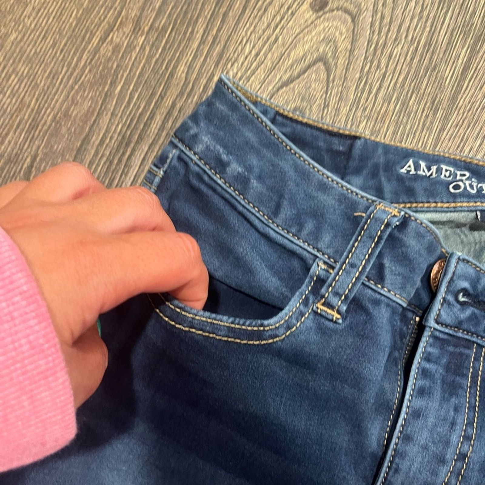 American Eagle Outfitters American Eagle Jeans Skinny Super Super Stretch Medium Wash Size 26" / US 2 / IT 38 - 5 Thumbnail