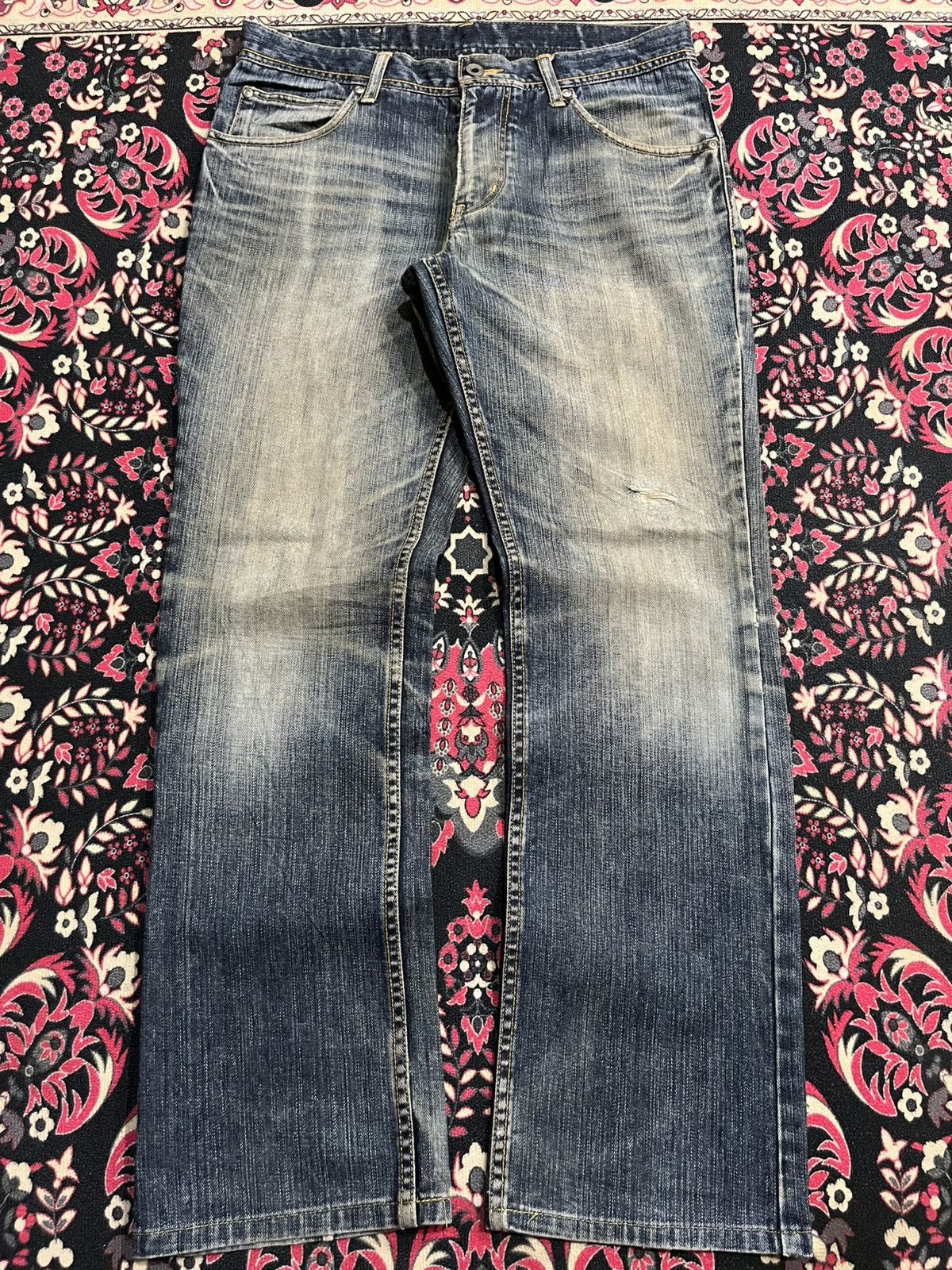 Atelier New Regime Atelier Sab Men Rusty Blue Faded Washed Panel Line Jeans Size US 30 / EU 46 - 1 Thumbnail