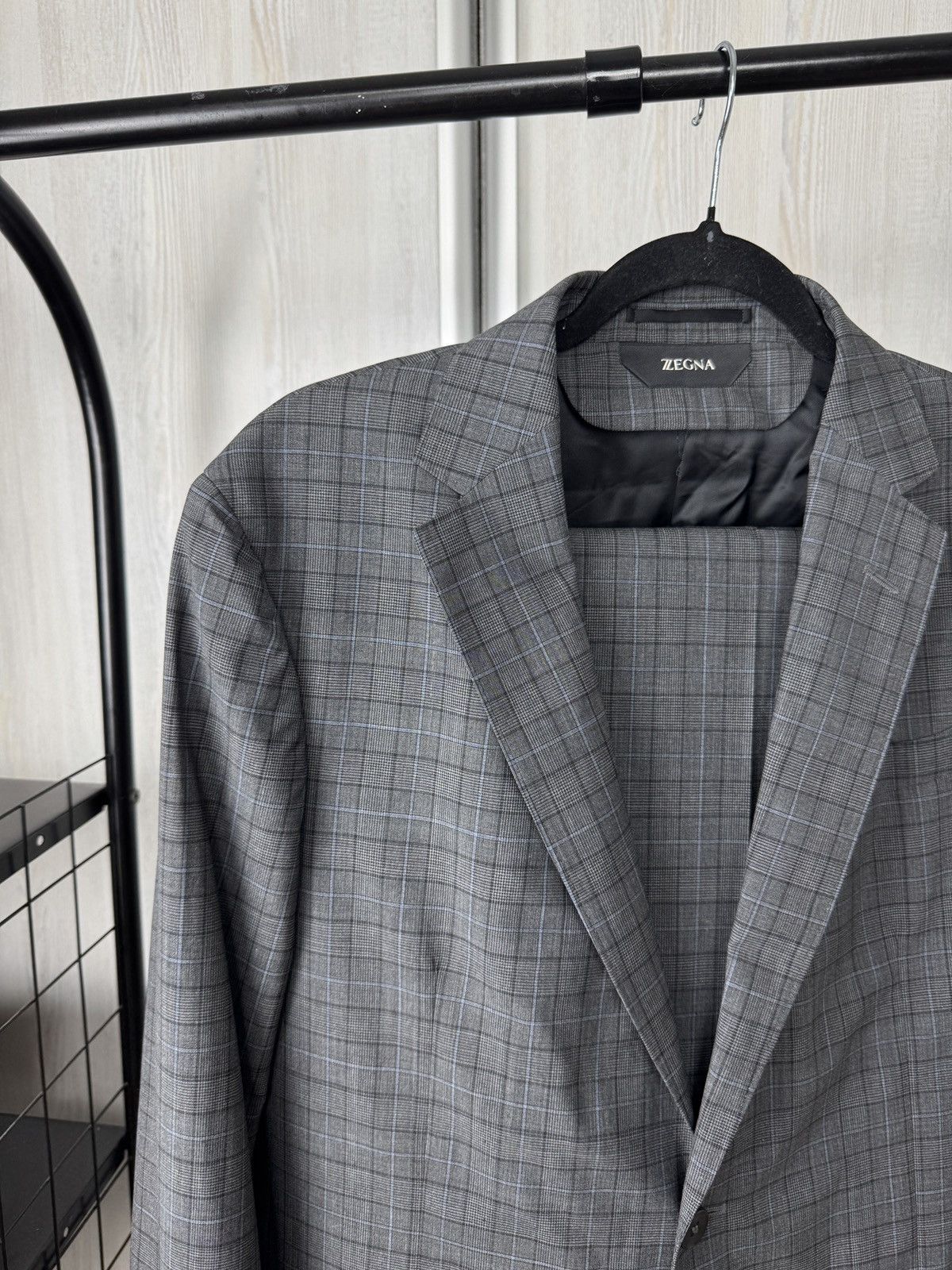 Z Zegna Z Zegna Ermenegildo Zegna wool checkered grey unlined suit Size 42L - 3 Thumbnail