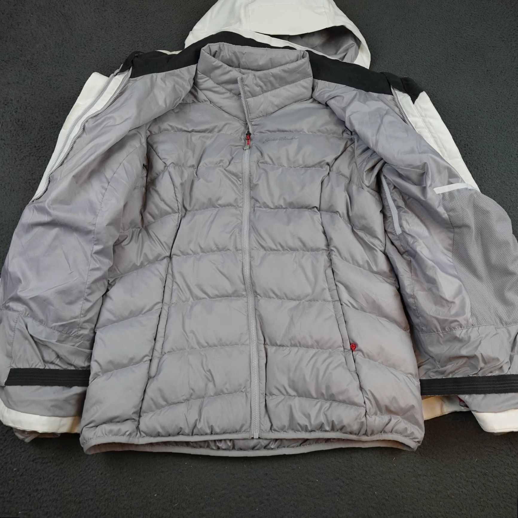 Eddie Bauer Eddie Bauer Womens Jacket Large White Gray WR Powder Search 3-in-1 Hooded Ski Size L / US 10 / IT 46 - 6 Thumbnail