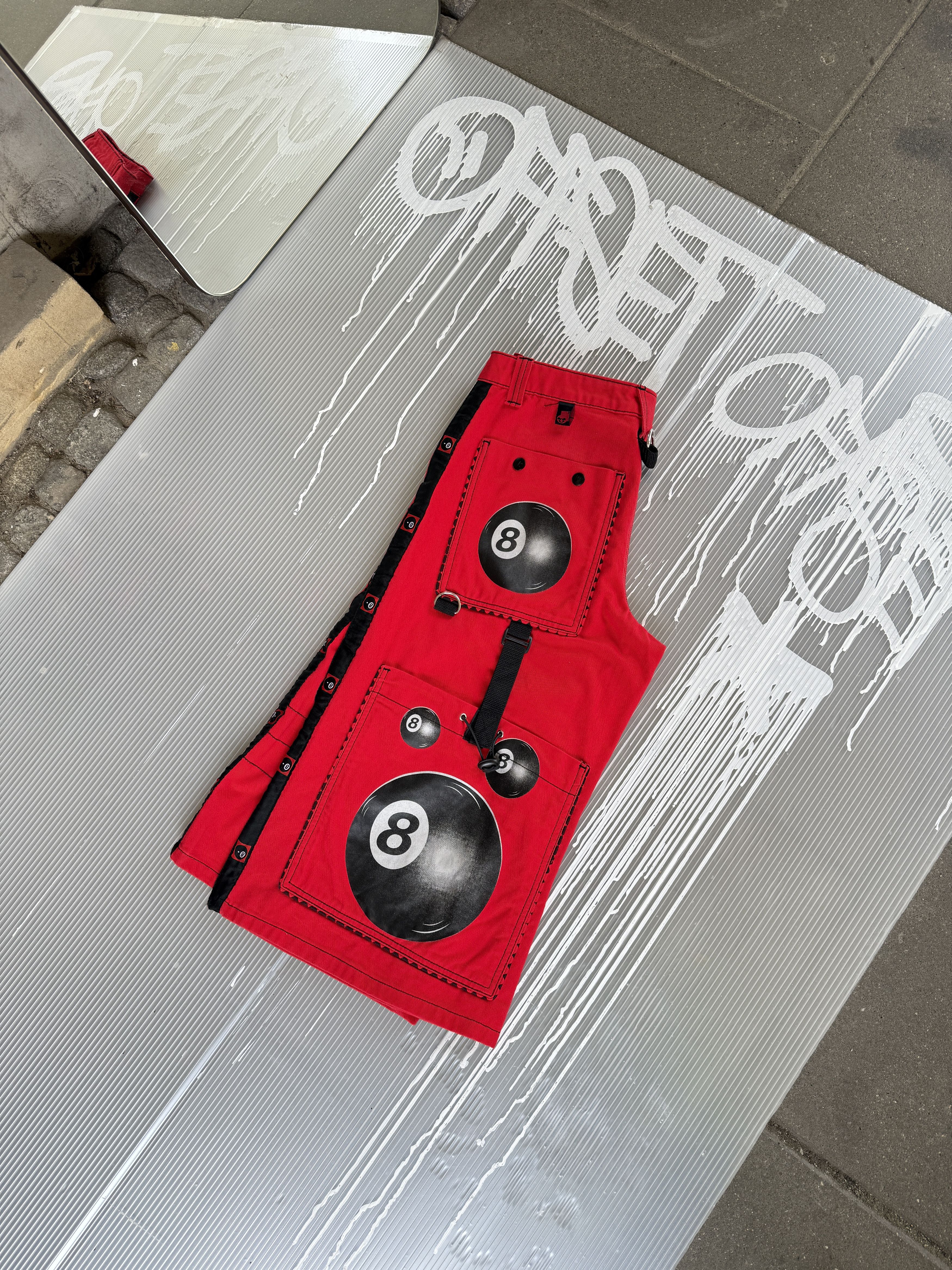 JNCO Stuka red 8 ball jorts - W30 Size US 30 / EU 46 - 1 Thumbnail