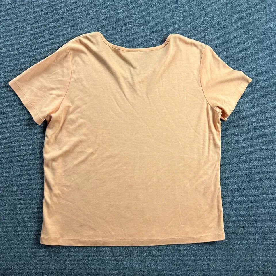 L.L. Bean LL Bean Shirt Womens Large Regular Orange Top V-Neck Supima Size L / US 10 / IT 46 - 8 Thumbnail