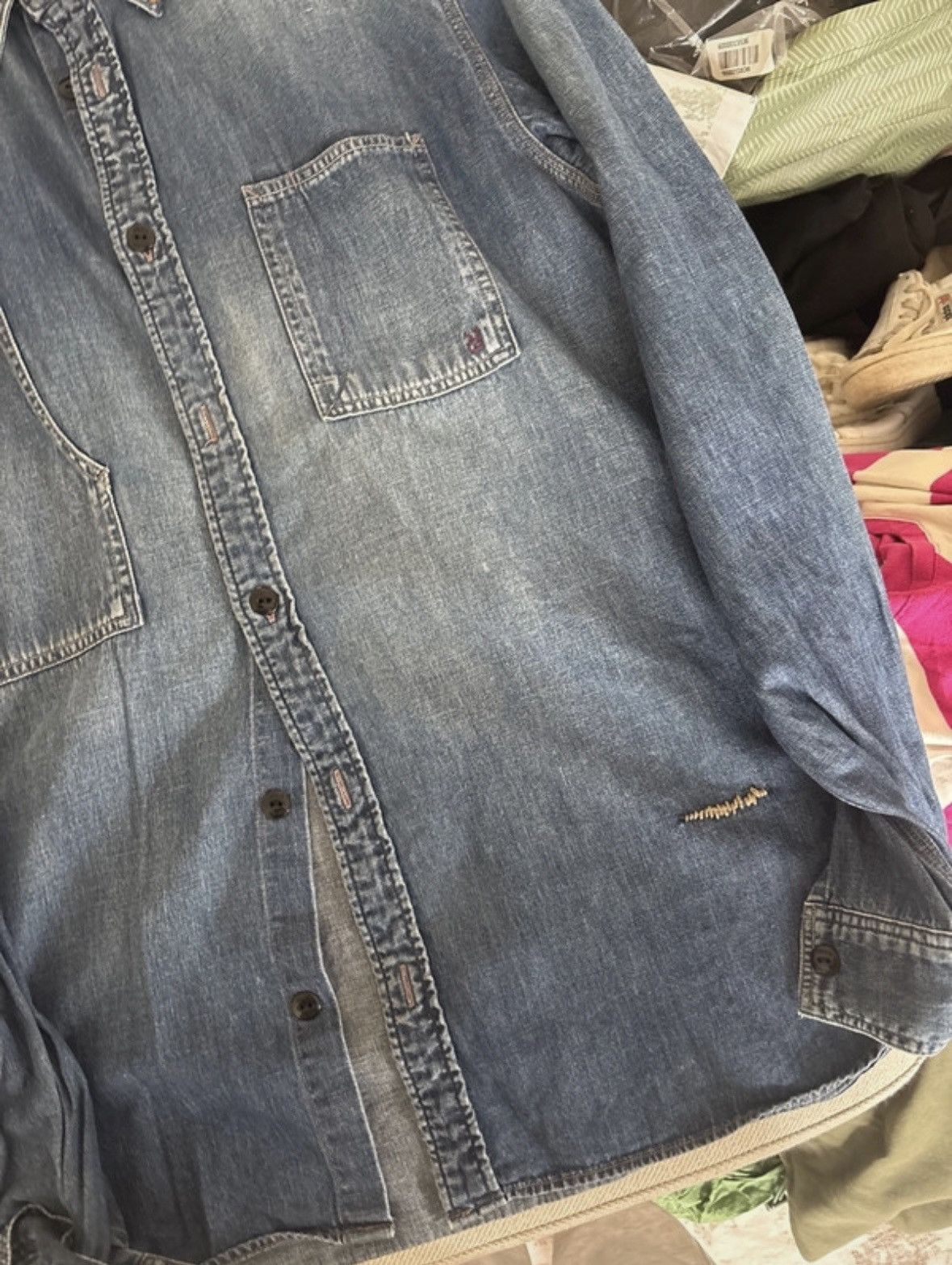 Paul Smith Red Ear Paul Smith Red Ear Denim Shirt Selvedge Workwear Overshirt Size US XL / EU 56 / 4 - 2 Thumbnail