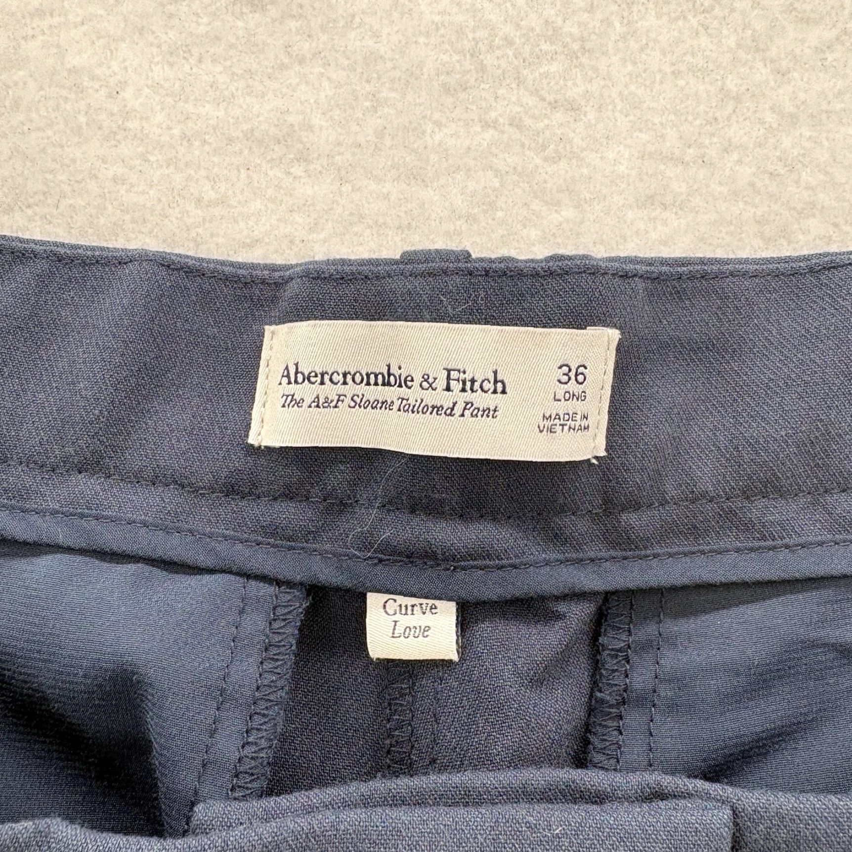 Abercrombie & Fitch Abercrombie & Fitch Sloane Tailored Pant Womens 36 Long Blue Wide Leg Curve Love Dress Pants Pockets Zip Pleated Career Workwear Endless Stretch Size 25" / US 0 / IT 36 - 4 Thumbnail