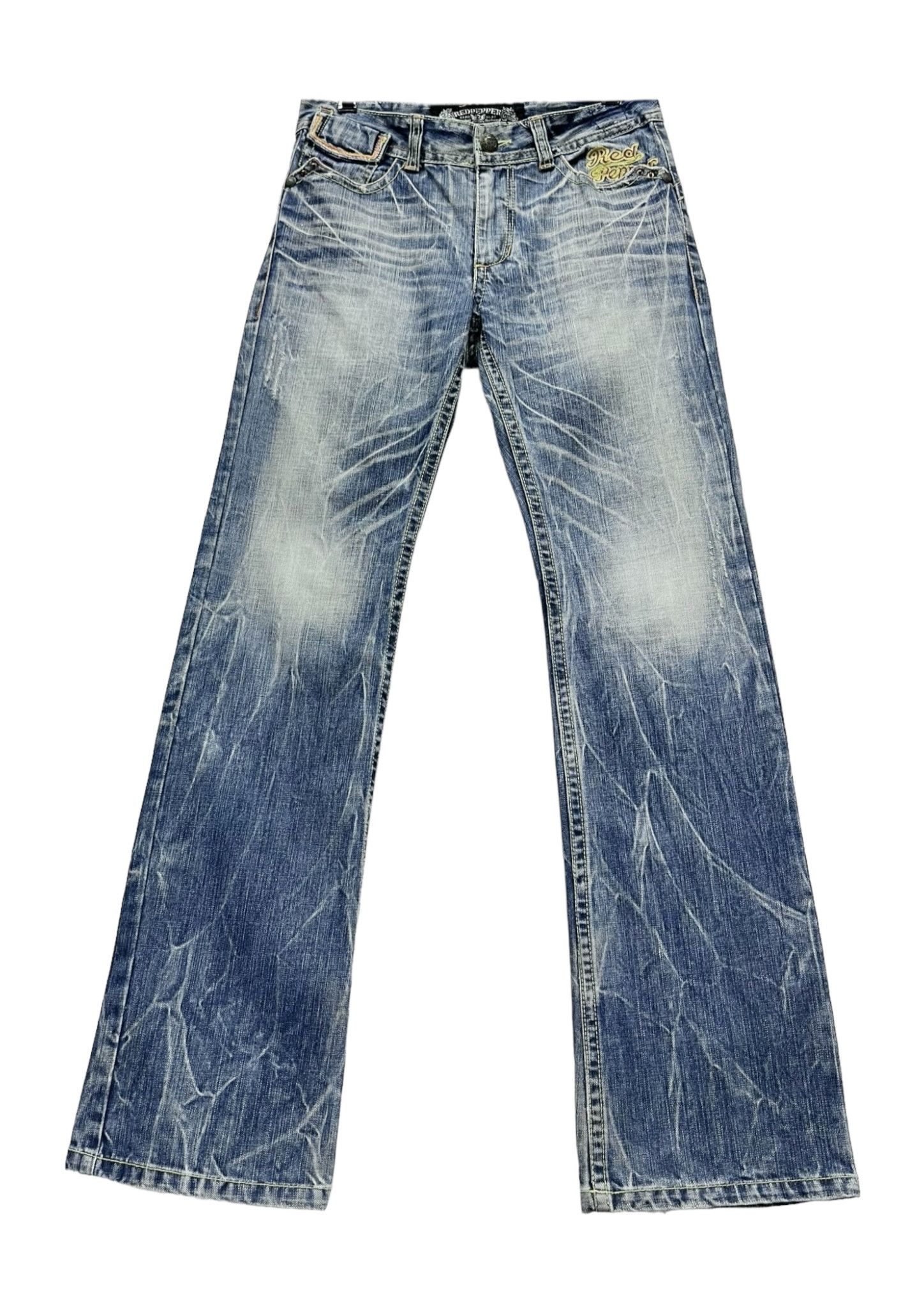 Le Grande Bleu (L.G.B.) RED PEPPER x OZZFIRST Embroidery Navajo Tomahawk Flare Denim Size US 30 / EU 46 - 5 Thumbnail